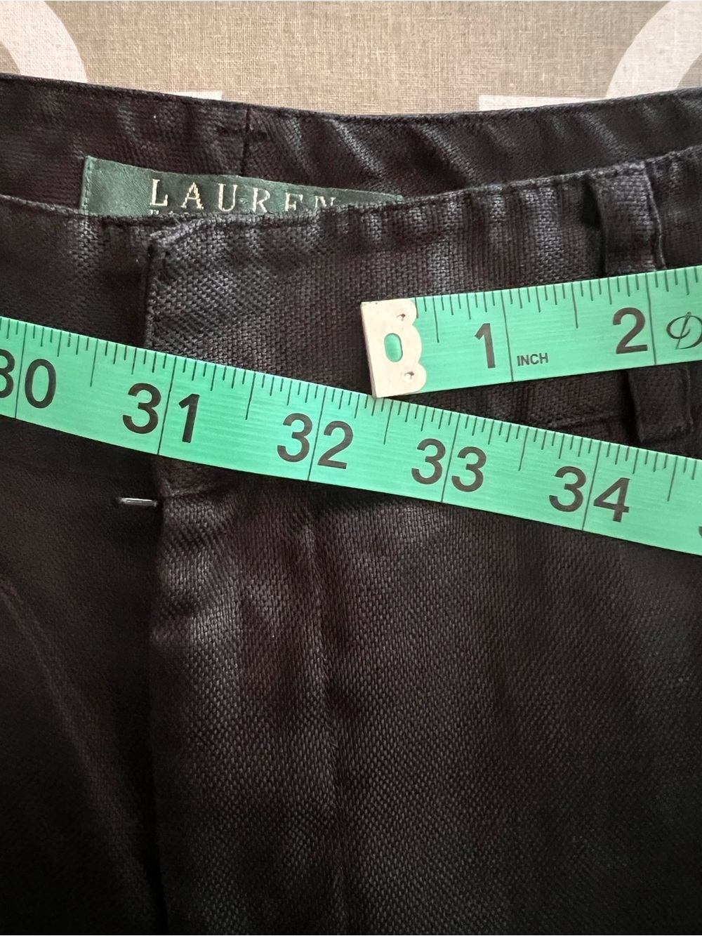 Ralph Lauren Petite Black Linen Pants Fully Lined - Picture 4 of 5